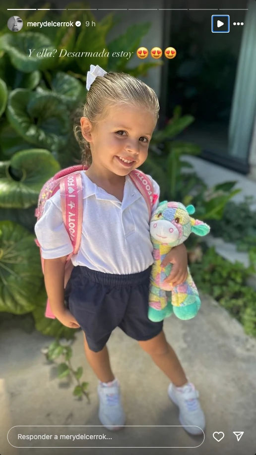 Cala, la hija menor de Mery del Cerro, empezó sala de 4. 