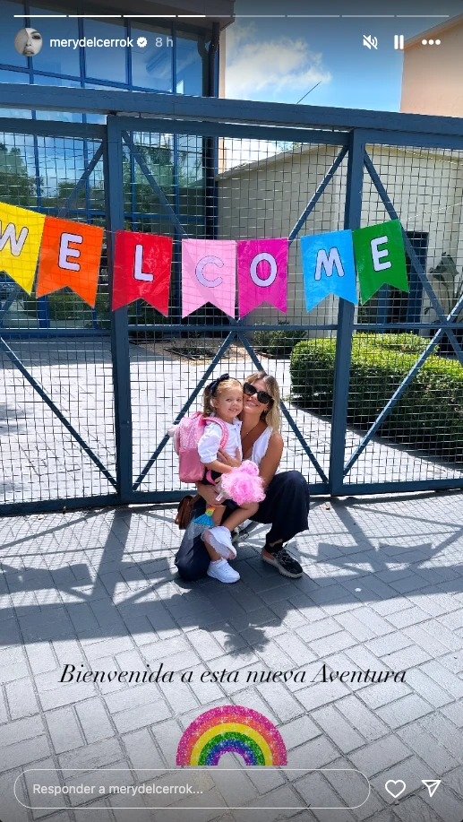Cala, la hija menor de Mery del Cerro, empezó sala de 4.