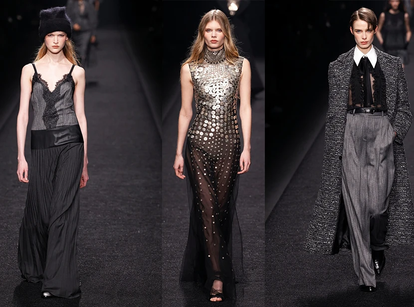 Alberta Ferretti presentó el invierno 2024 protagonizado por los colores gris y negro
