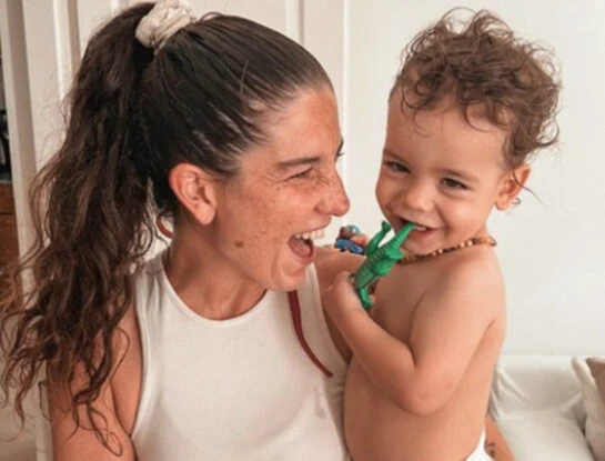 Las fotos del primer día de jardín de Belisario, el hijo menor de Juana Repetto
