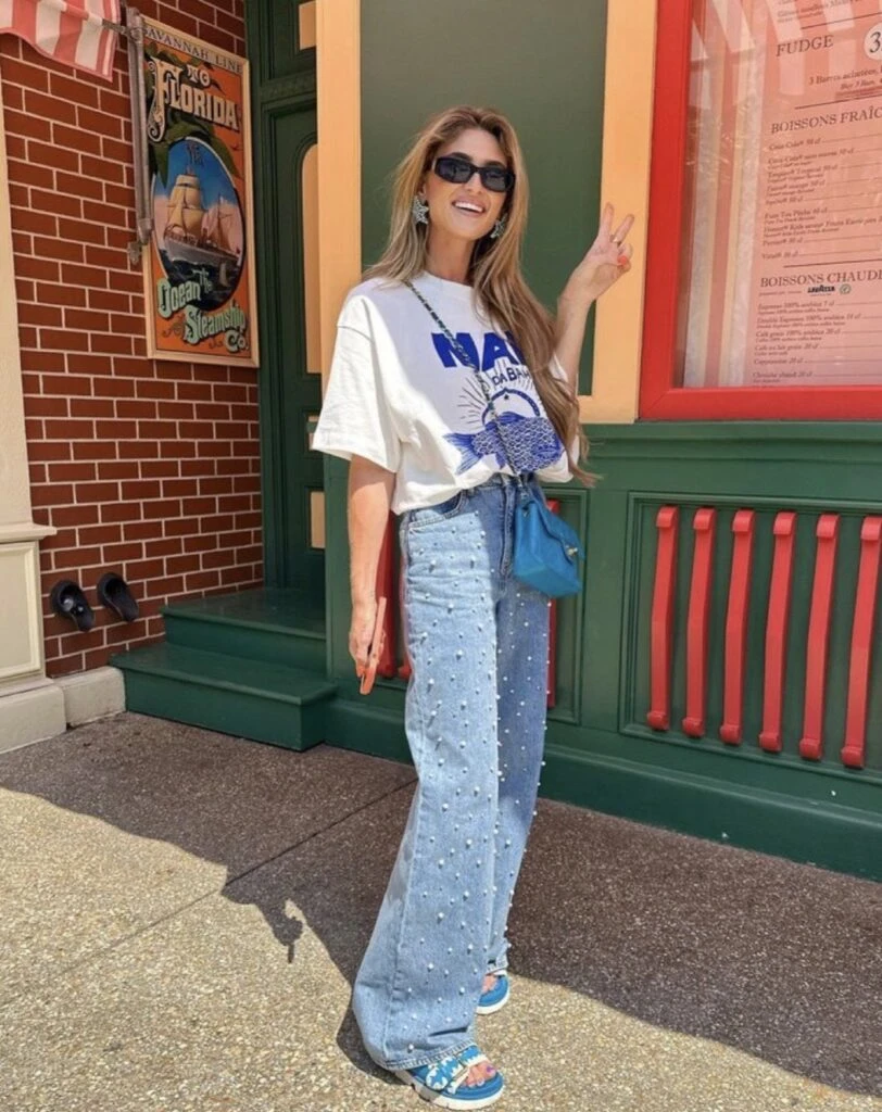 Embellished jeans, los más deseados de este 2024. Foto: Pinterest. 