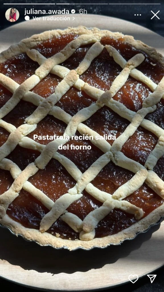 La pasatafrola que horneó Juliana Awada. Foto: Instagram.