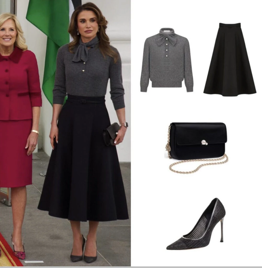 Rania de Jordania viajó a Estados Unidos e impactó con un look total de Dior. Foto: Instagram. 
