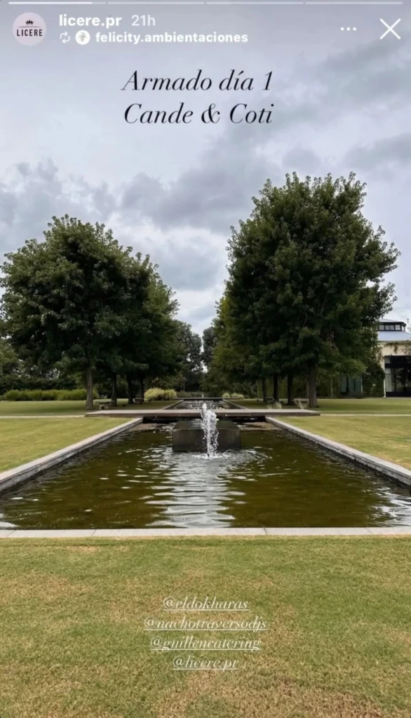 Así está quedando el salón para el casamiento de Cande Tinelli y Coti Sorokin