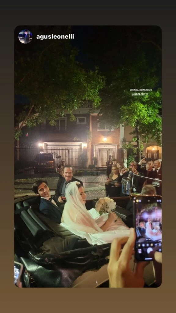 Las fotos del casamiento por iglesia de Macarena Fort y Tiago Demársico. Foto Instagram