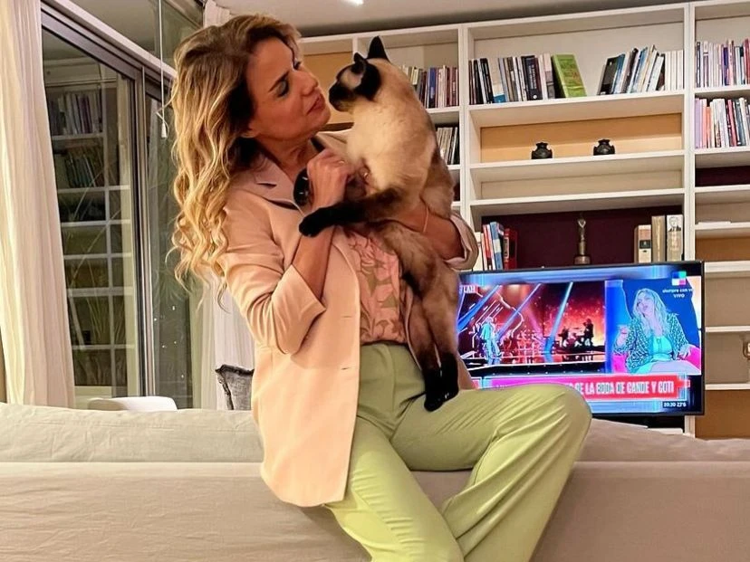 Así es el elegante living de Marina Calabró