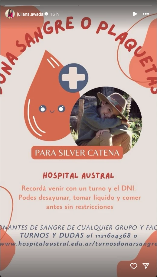 El pedido esperanzador de Juliana Awada para su sobrino nieto: de qué se trata