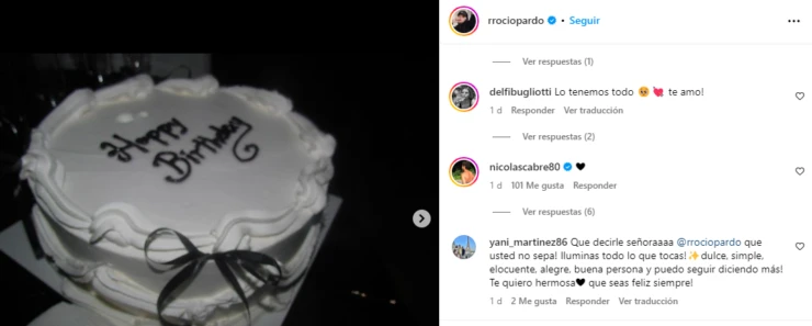 Nicolás Cabré confirmó su romance con Rocío Pardo con un tierno mensaje