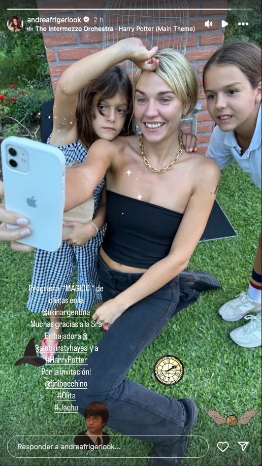 La salida "de chicas" de Andrea Frigerio con su hija y sus nietas.