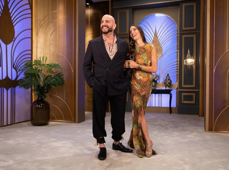 Juana Viale con Nico García HUme, otro de sus invitados de este domingo. 