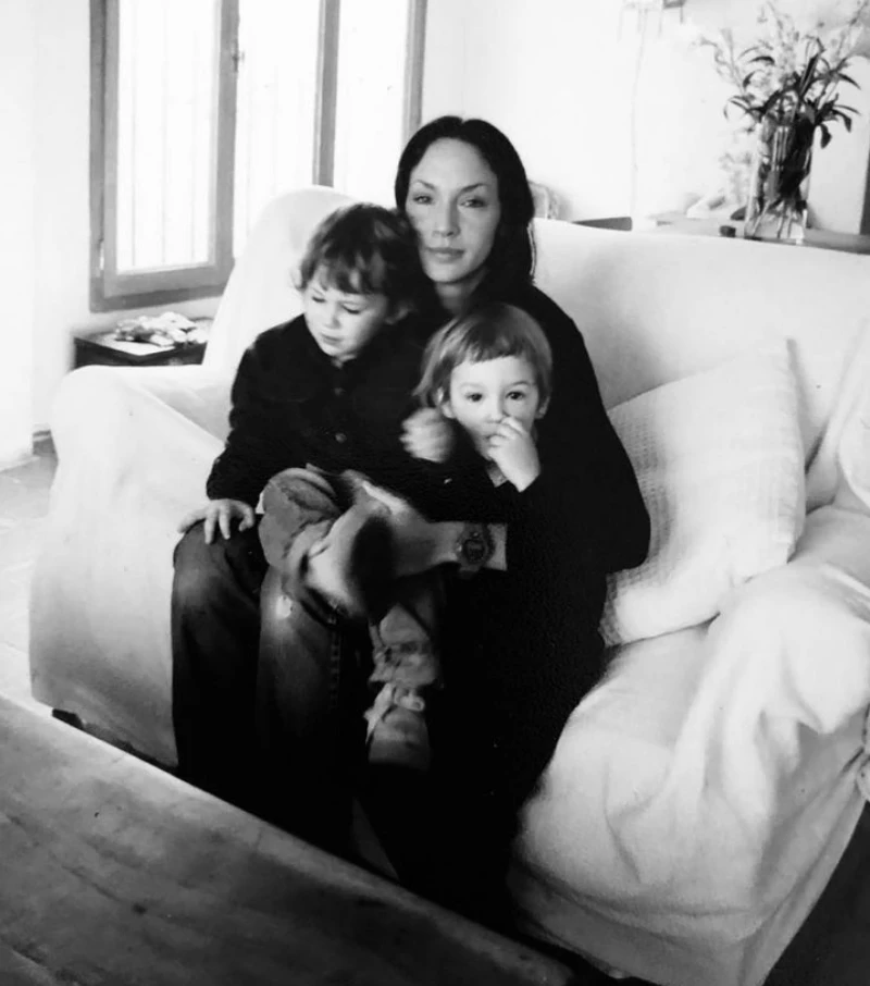 Ana Paula Dutil y sus hijos India y Bautista Ortega