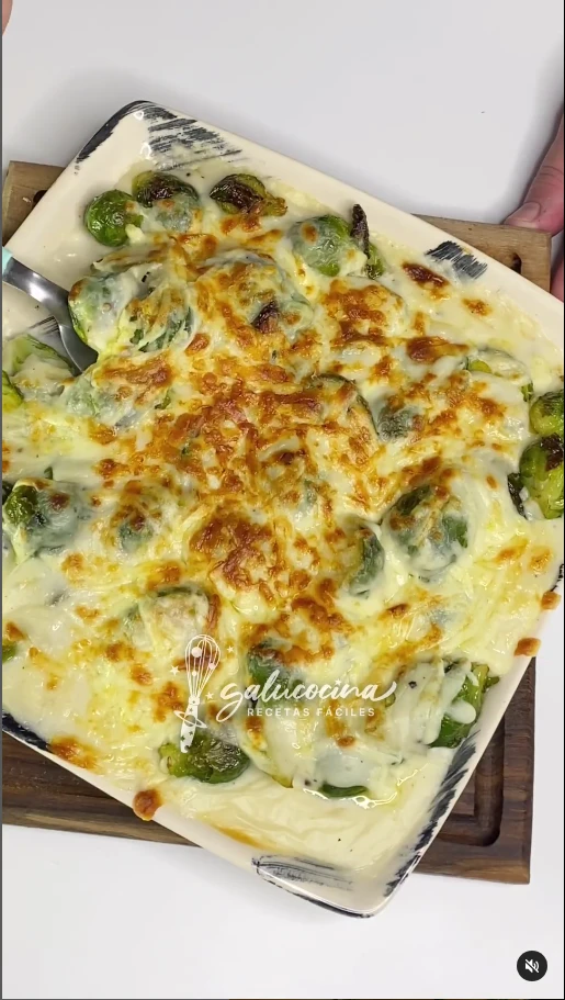 Repollitos de Bruselas gratinados