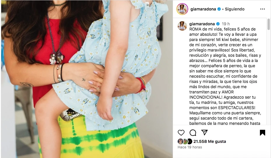 El mensaje de Giannina Maradonna a Roma