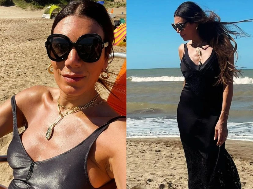 Flor de la V y sus hijos vacacionan en la playa