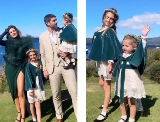 Los adorables looks de Cala y Mila, las hijas de Mery del Cerro, para un casamiento
