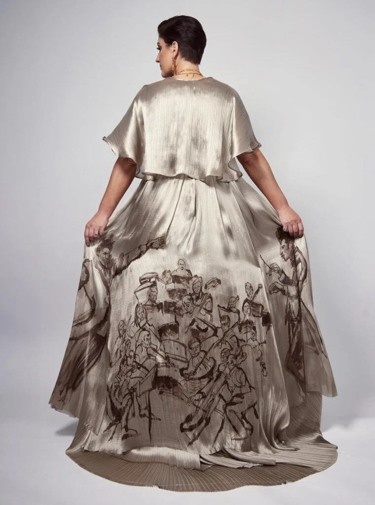 Suleika Jaouad y su vestido diseñado por Angelina Jolie. Foto: Instagram. 