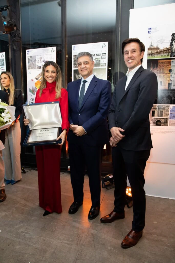 María Belén Ludueña junto a Jorge Macri y Roberto García Moritán en la inauguración del BAFA