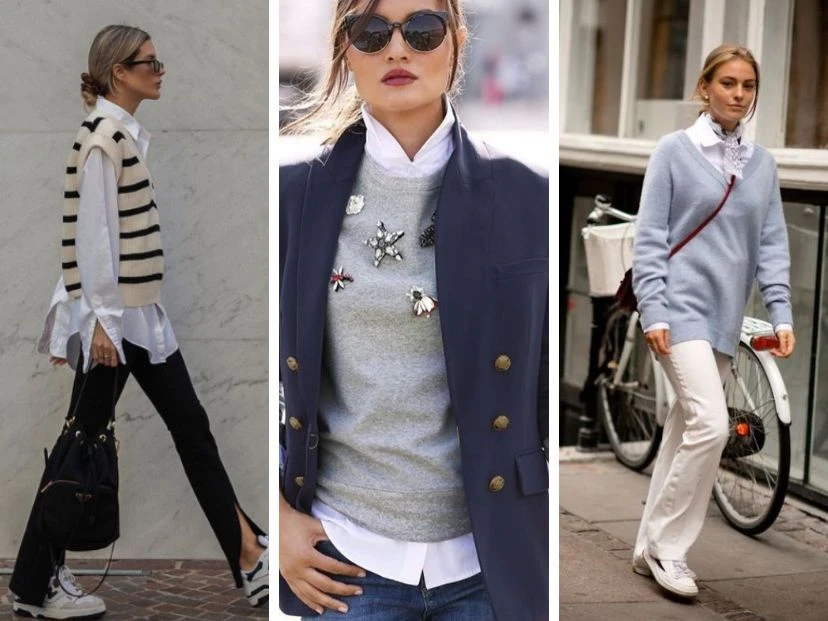 7 looks con camisa y suéter