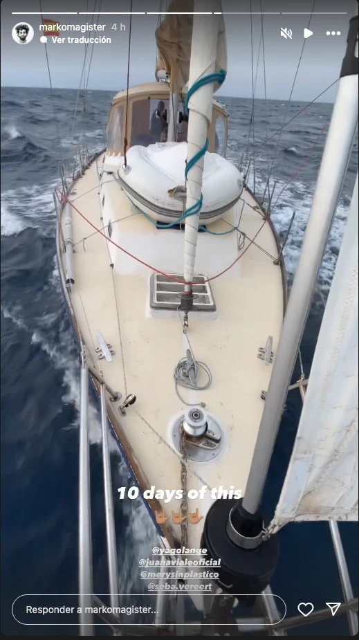 El "Lola", el espectacular barco donde Juana y Lange están viajando.