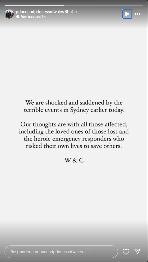 Kate Middleton y el príncipe William se mostraron conmovidos por el atentado de Sidney. Foto IG