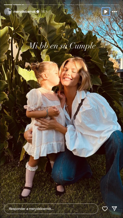 Mery del Cerro con su hija Cala, el día de su fiesta de cumpleaños