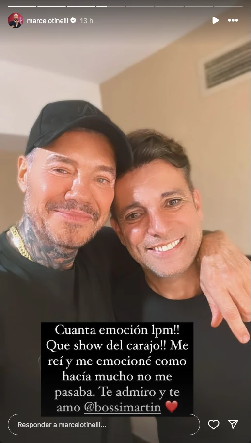 El mensaje que Marcelo Tinelli subió a redes sociales tras ir a saludar a Martin Bossi a camarines.