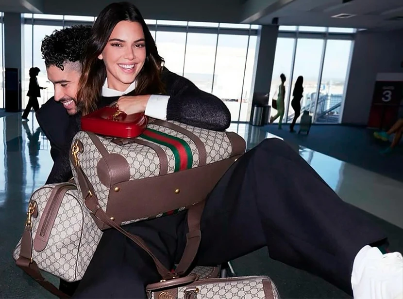 Kendall Jenner y Bad Bunny muetsarn sus favoritos de Gucci