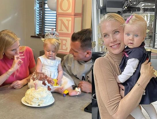 Maxi López y Daniela Christiansson mostraron por primera vez la cara de Elle, su hija de un año