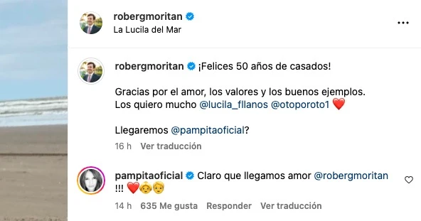 La pregunta que Roberto García Moritán le hizo en redes a Pampita: qué le respondió ella