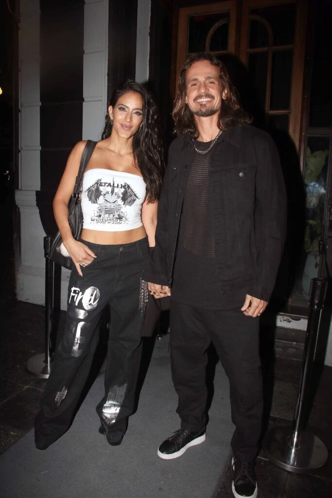 Celeste Muriega y Christian Sancho llegan al restó donde celebraron el cumpleaños de ella. Foto Movilpress.