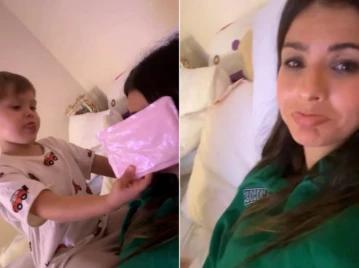 El adorable momento de Amancio Vicuña curando a la China Suarez tras su fractura