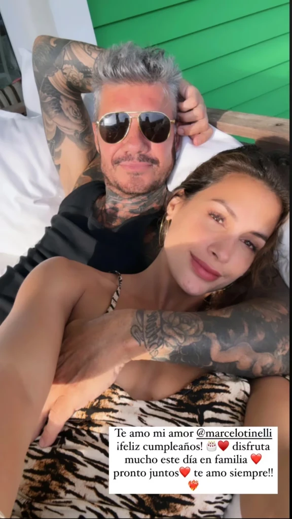El romántico saludo de Milett Figuero a Marcelo Tinelli por su cumpleaños