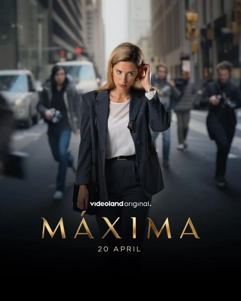 reina maxima en el estreno de maxima la bioserie con delfina chaves