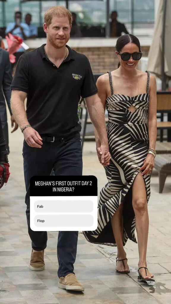 El look de Meghan Markle, con vestido de Johanna Ortíz