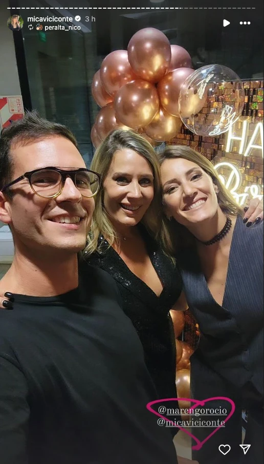 Nico Peralta y Rocío Marengo en el cumpleaños de Mica Viciconte.