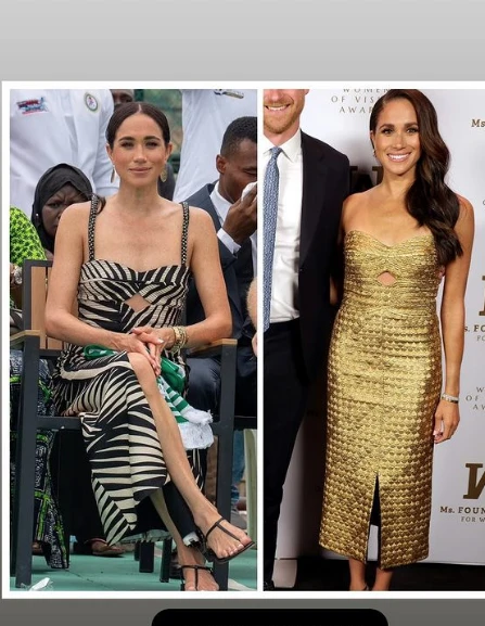 El look de Meghan Markle, con vestido de Johanna Ortíz