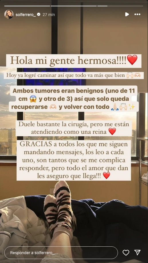 El mensaje de María Sol Ferrero, quien se recupera después de una cirugía.