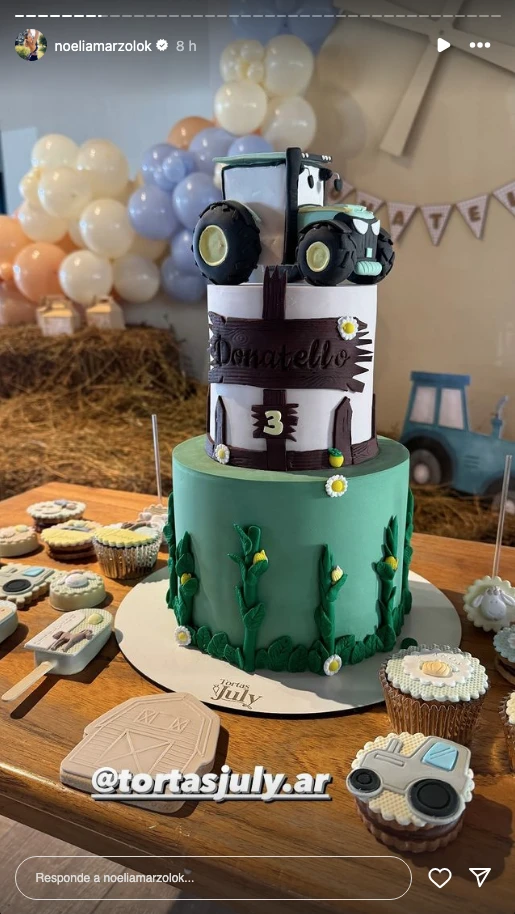 Las fotos del cumpleaños de Donatello, el hijo de Noelia Marzol