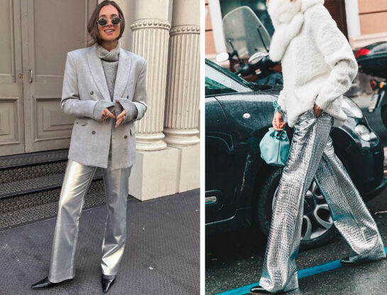 Guía de estilo: así se usa el pantalón plateado esta temporada