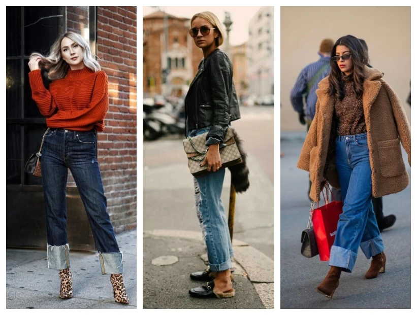 Destacada jean doble ruedo