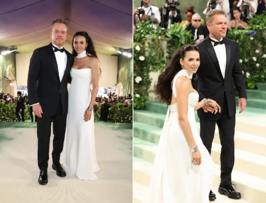 El look de Luciana Barroso, la esposa argentina de Matt Damon para la Met Gala