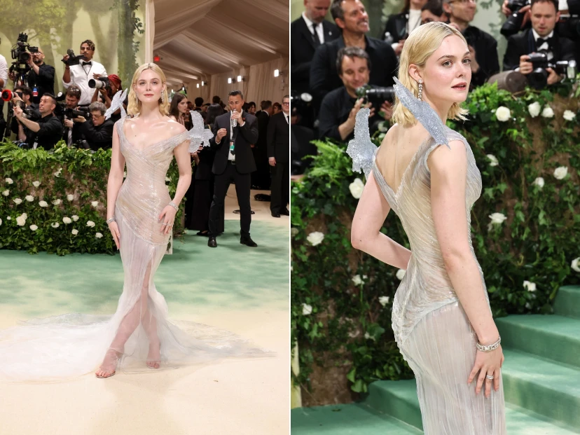 Elle Fanning llega como una de las mejores vestidas a la Met Gala