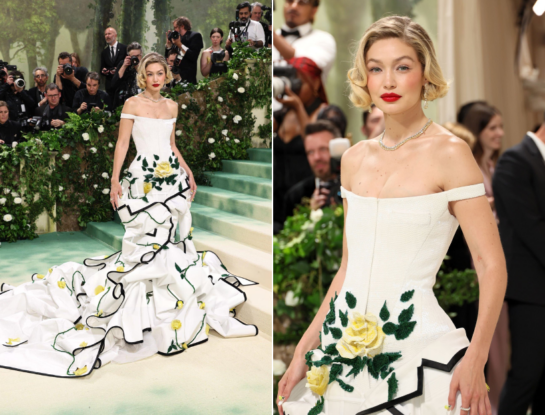 Gigi Hadid deslumbró con su outfit floral para la Met Gala