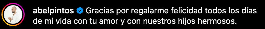El amoroso saludo de Mora Calabrese para Abel Pintos, que cumplió 40 años