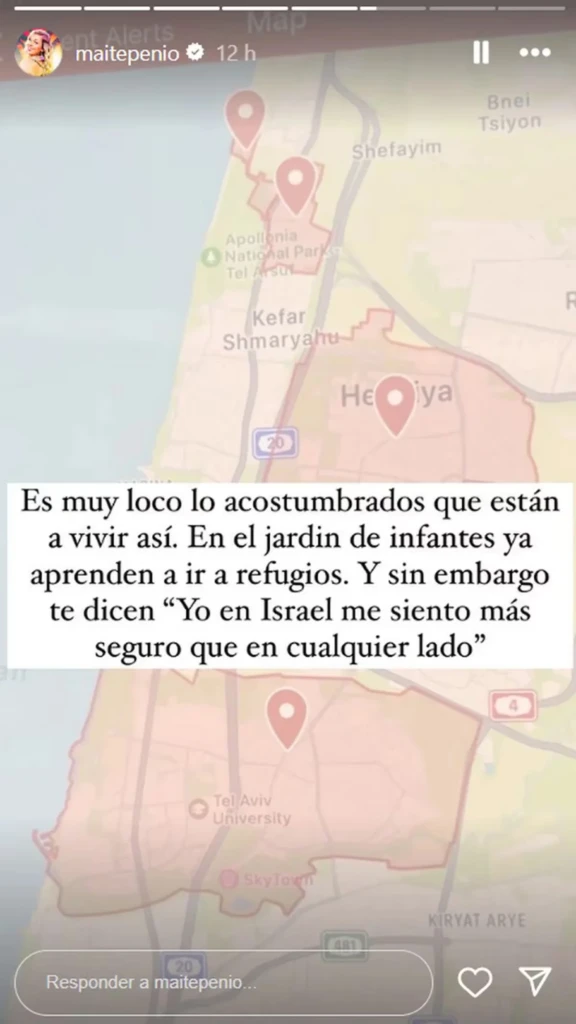 Maite Peñoñori vivió un dramático episodio en un avión hacia Israel