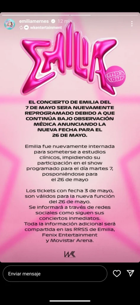 Preocupa la salud de Emilia Mernes y está internada: qué le pasó