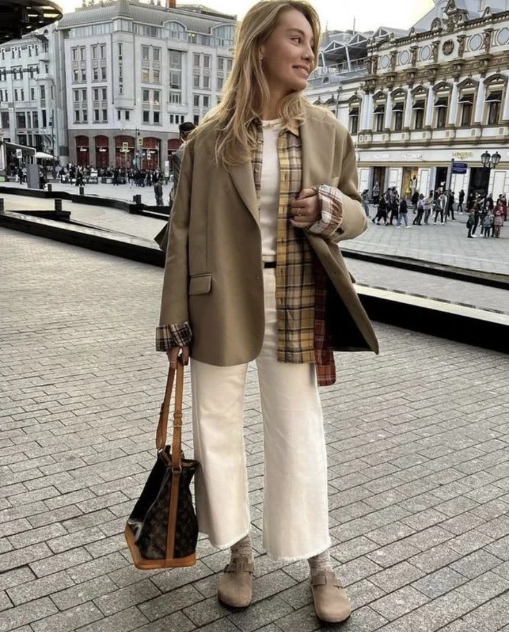 looks de invierno estampa con cuadrillé
