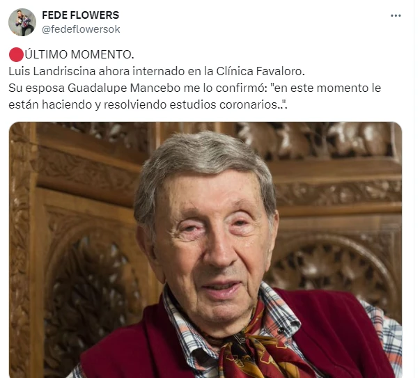 Internaron a Luís Landriscina: qué le pasó