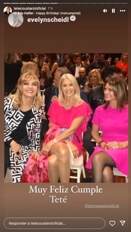 El saludo de Evelyn Scheidl a Teté Coustarot