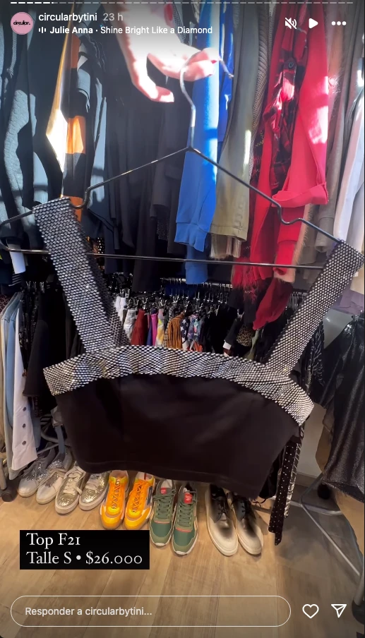 Algunos de los productos que puso en venta Cande Tinelli, con sus precios.